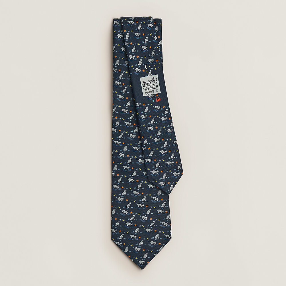 HERMES ⑅⃛ Puppy dream tie - Blue | Hermès Mainland China